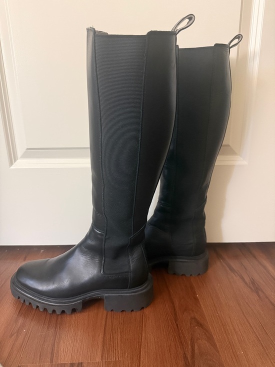All Saints Shoes - All Saints Black Knee-High Chelsea Lug Sole Boots - Women size 39